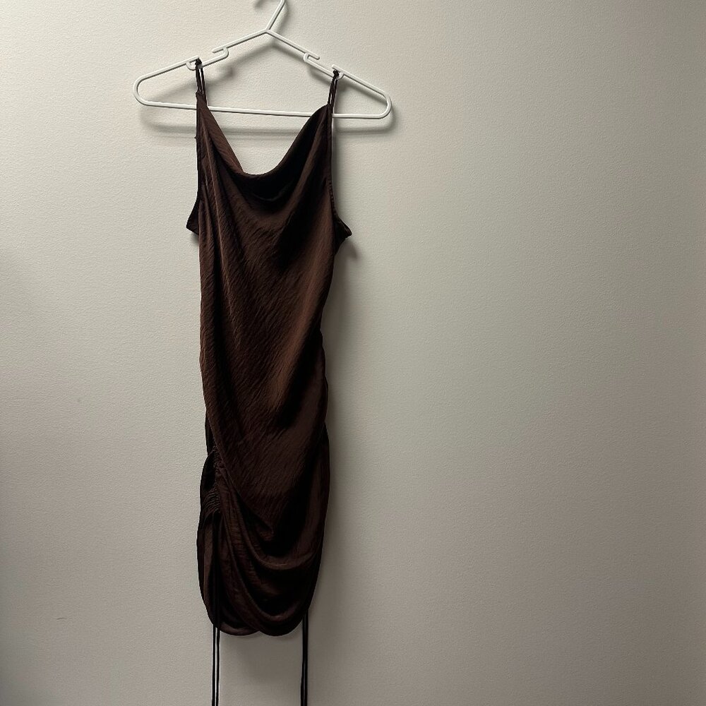 Free People Brown Satin Dress